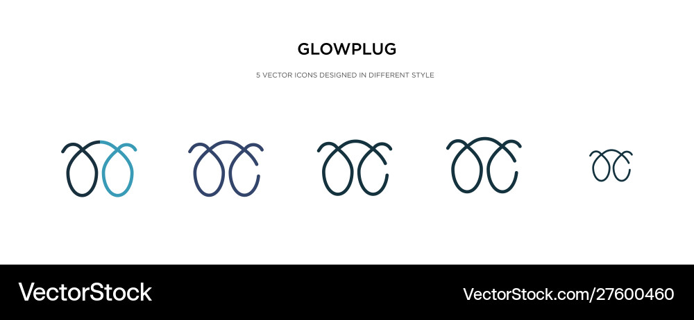 Glowplug icon in different style two colored Vector Image