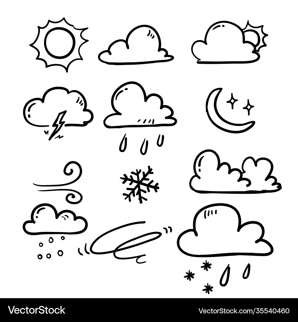 Hand drawn doodle weather icon isolated vector image