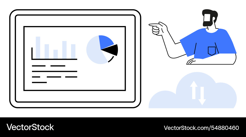 Interactive data presentation with human guidance Interactive data presentation with human guidance vector image