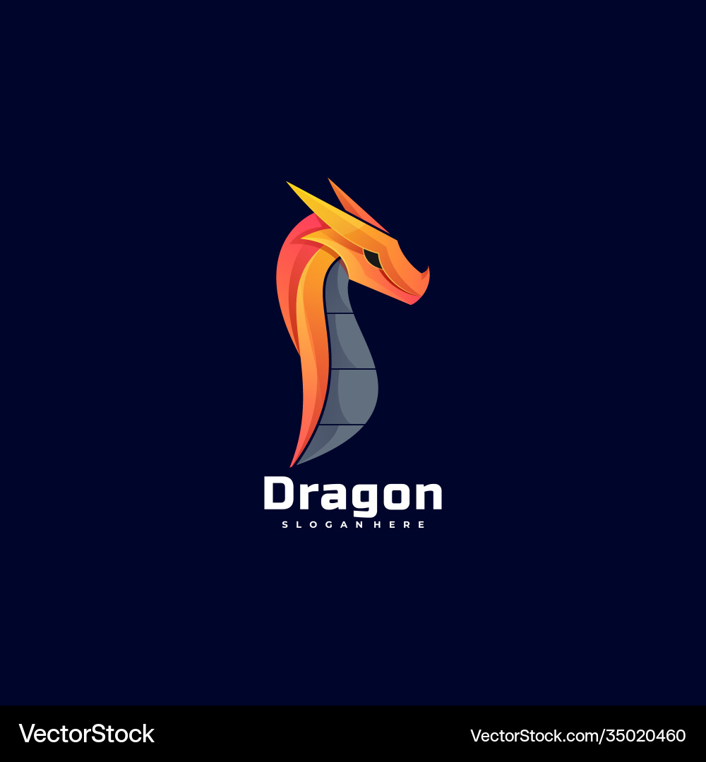 Logo Drachen Gradient bunten Stil Logo Drachen Gradient bunten Stil vektorbild