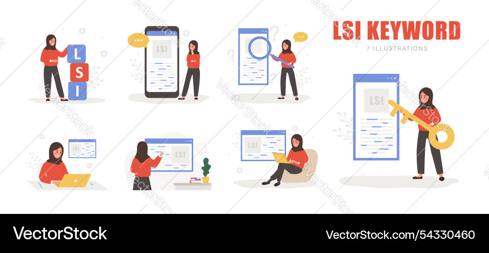 Lsi keyword latent semantic indexing key phrases vector image