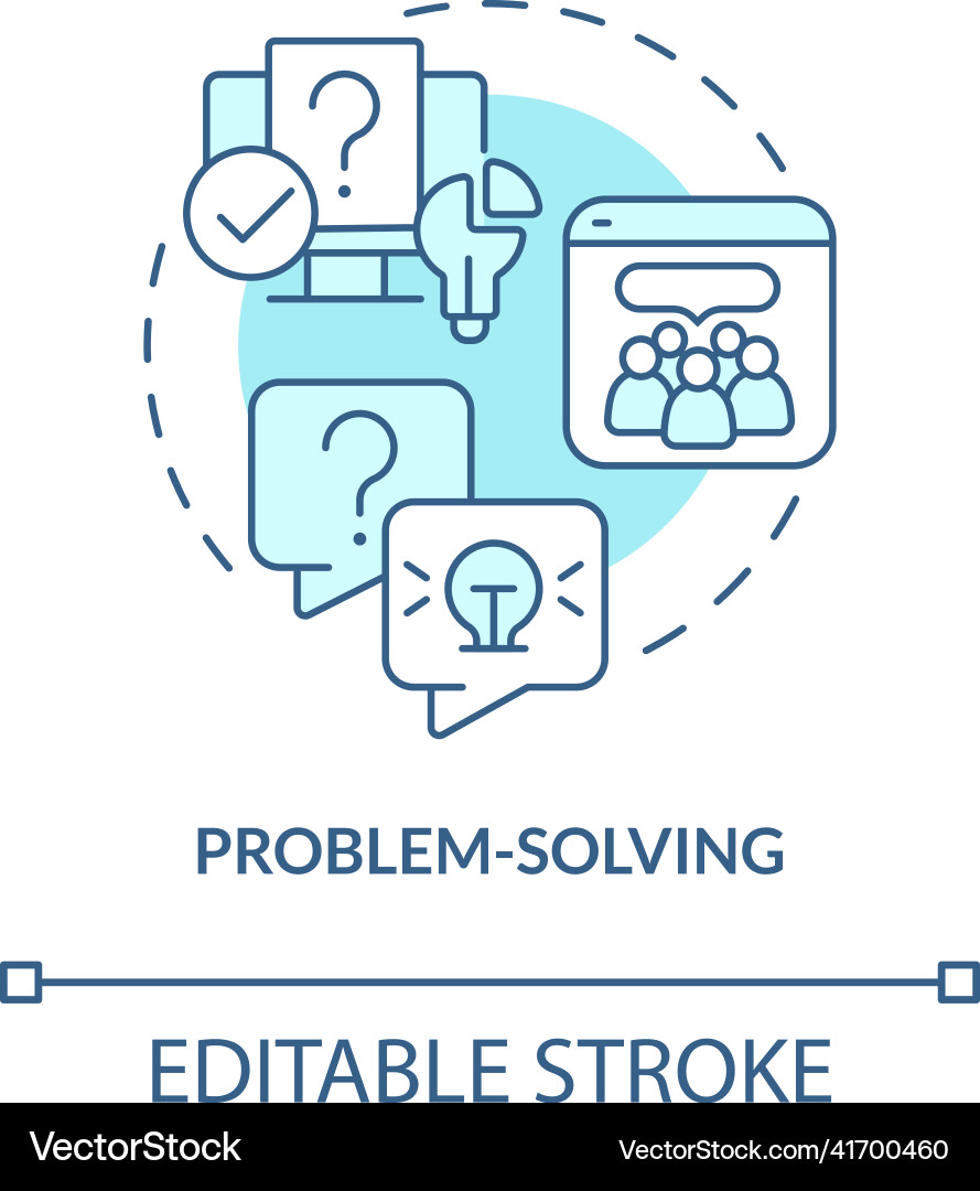 Problem solving turquoise concept icon Problem solving turquoise concept icon vector image