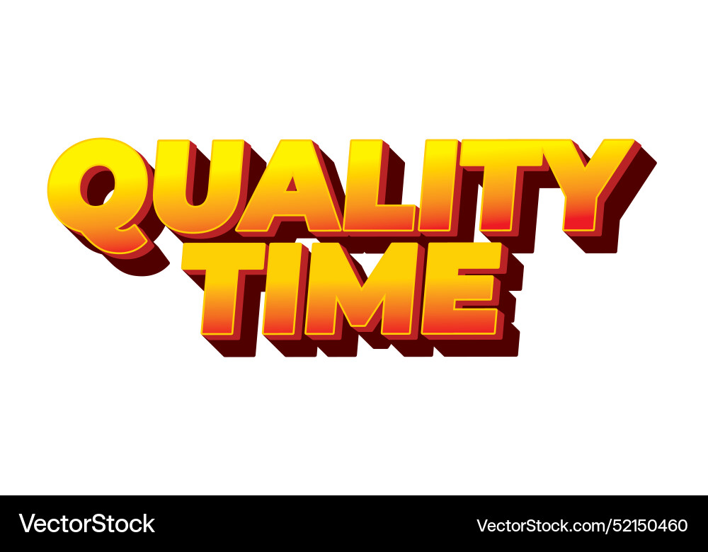Quality time text effect in 3d style with good Vector Image