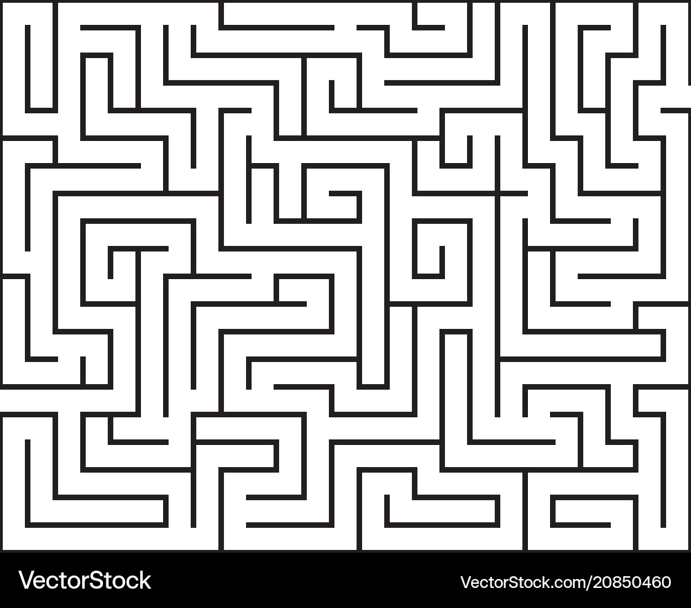 Rectangle maze isolated vector image