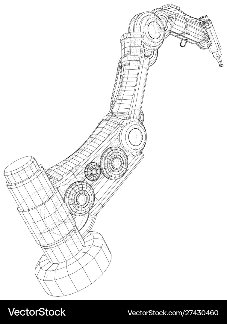 Robot hand eps10 format wire-frame Robot hand eps10 format wire-frame vector image