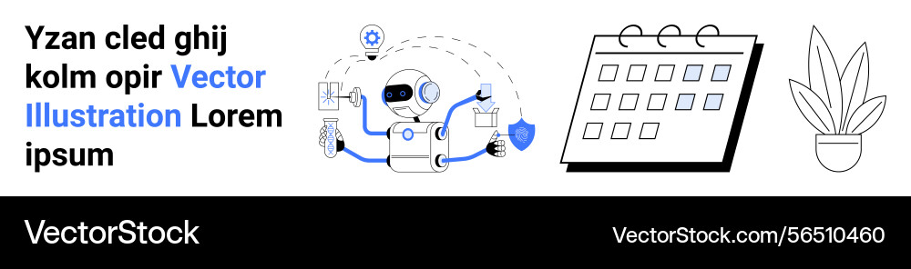 Robot utilizing ai for workflow management near Robot utilizing ai for workflow management near vector image
