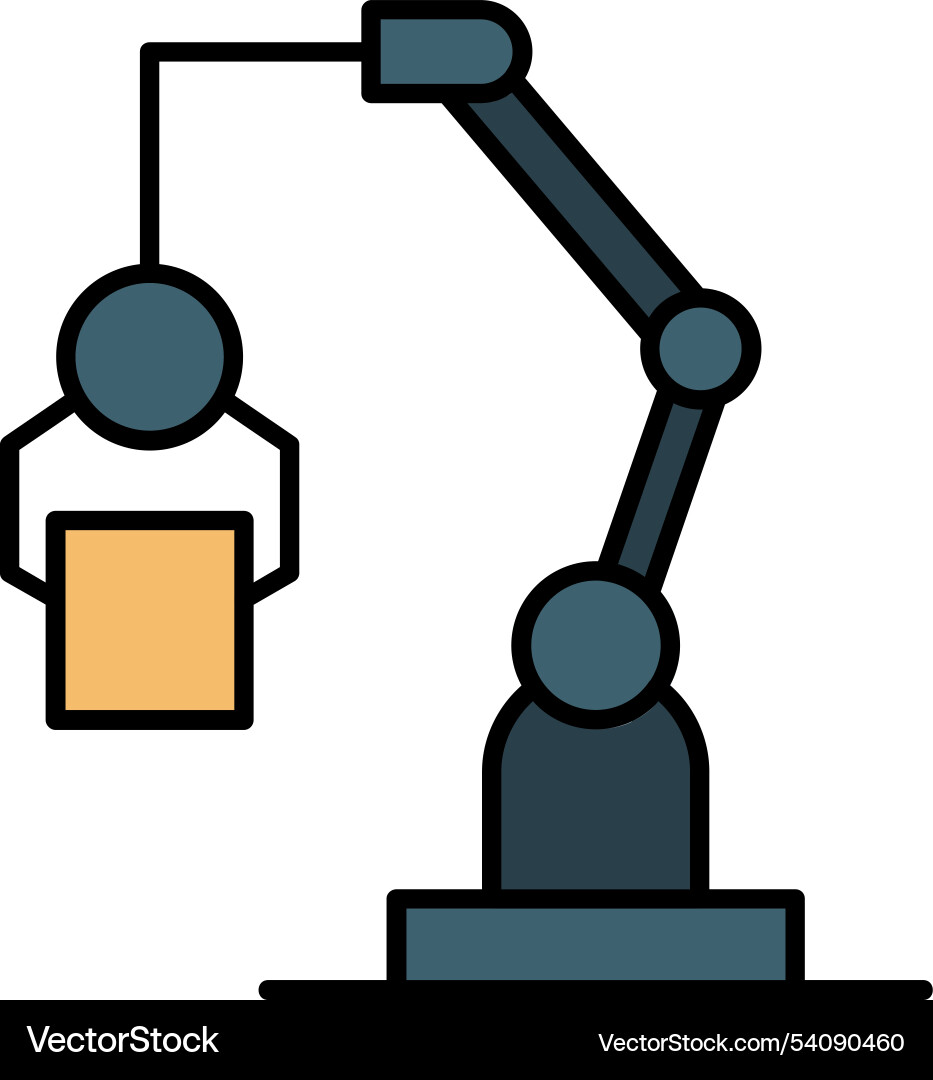 Robotic machine line filled icon design Vector Image