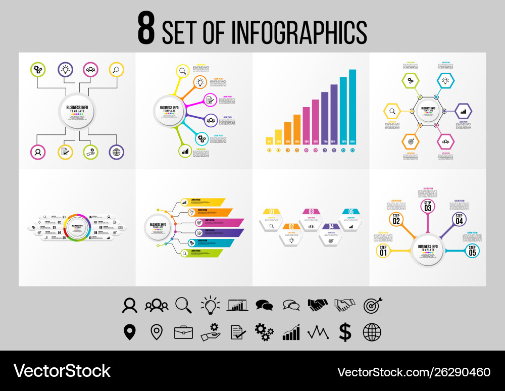 Set of infographics elements design template Set of infographics elements design template vector image
