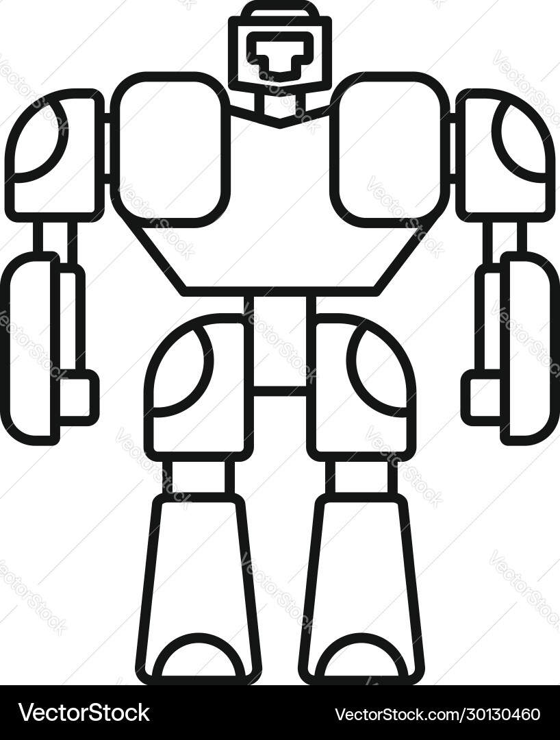 Toy robot transformer icon outline style Toy robot transformer icon outline style vector image