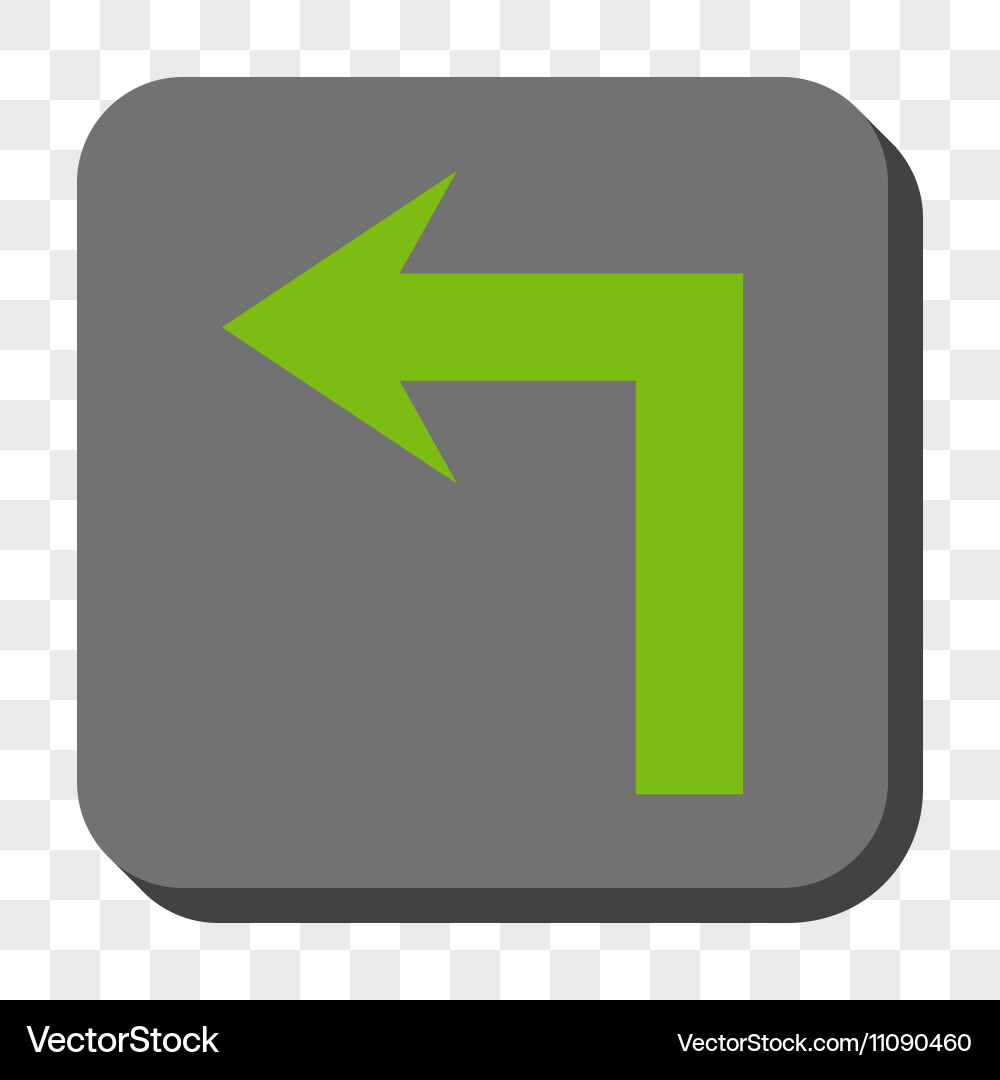 Turn left rounded square button Vector Image