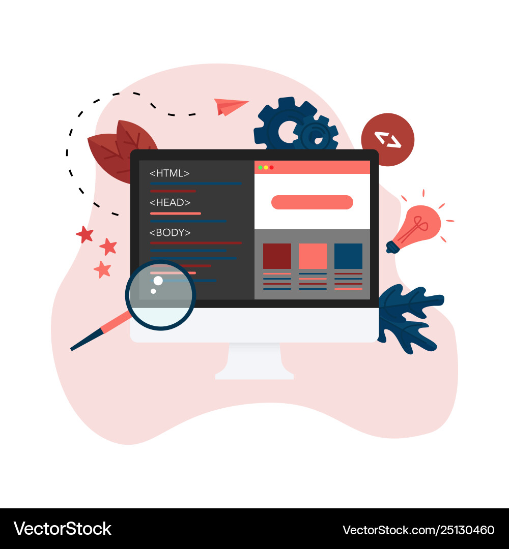 Webpage development and web design concept vector image