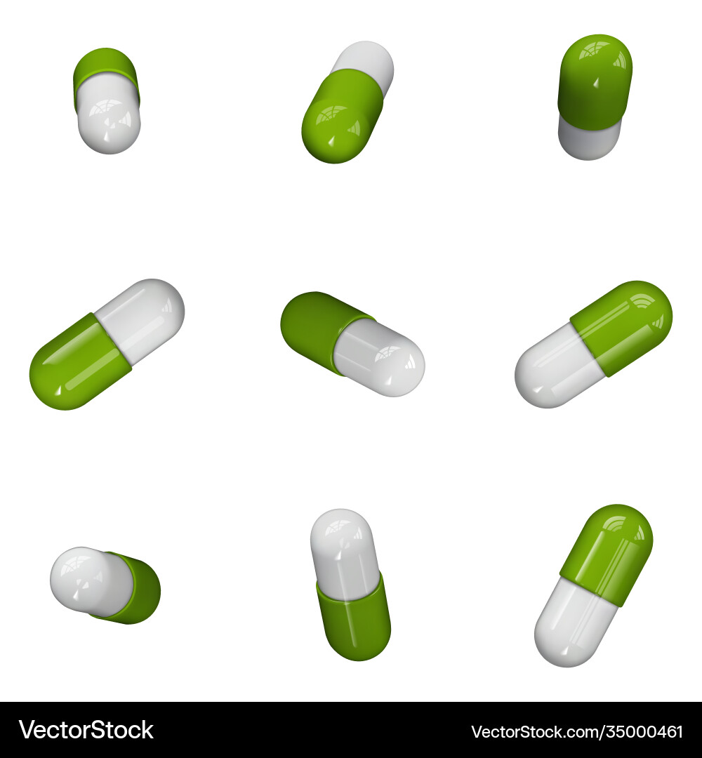 3d realistische grüne medizinische Pillen Icons Set 3d realistische grüne medizinische Pillen Icons Set vektorbild