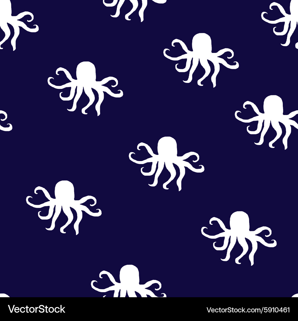 Abstract seamless pattern with coctopuses vector image