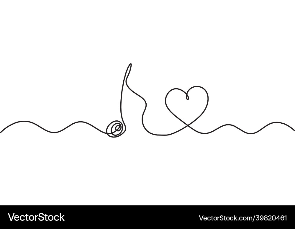 Abstract whole note with heart as continuous Abstract whole note with heart as continuous vector image