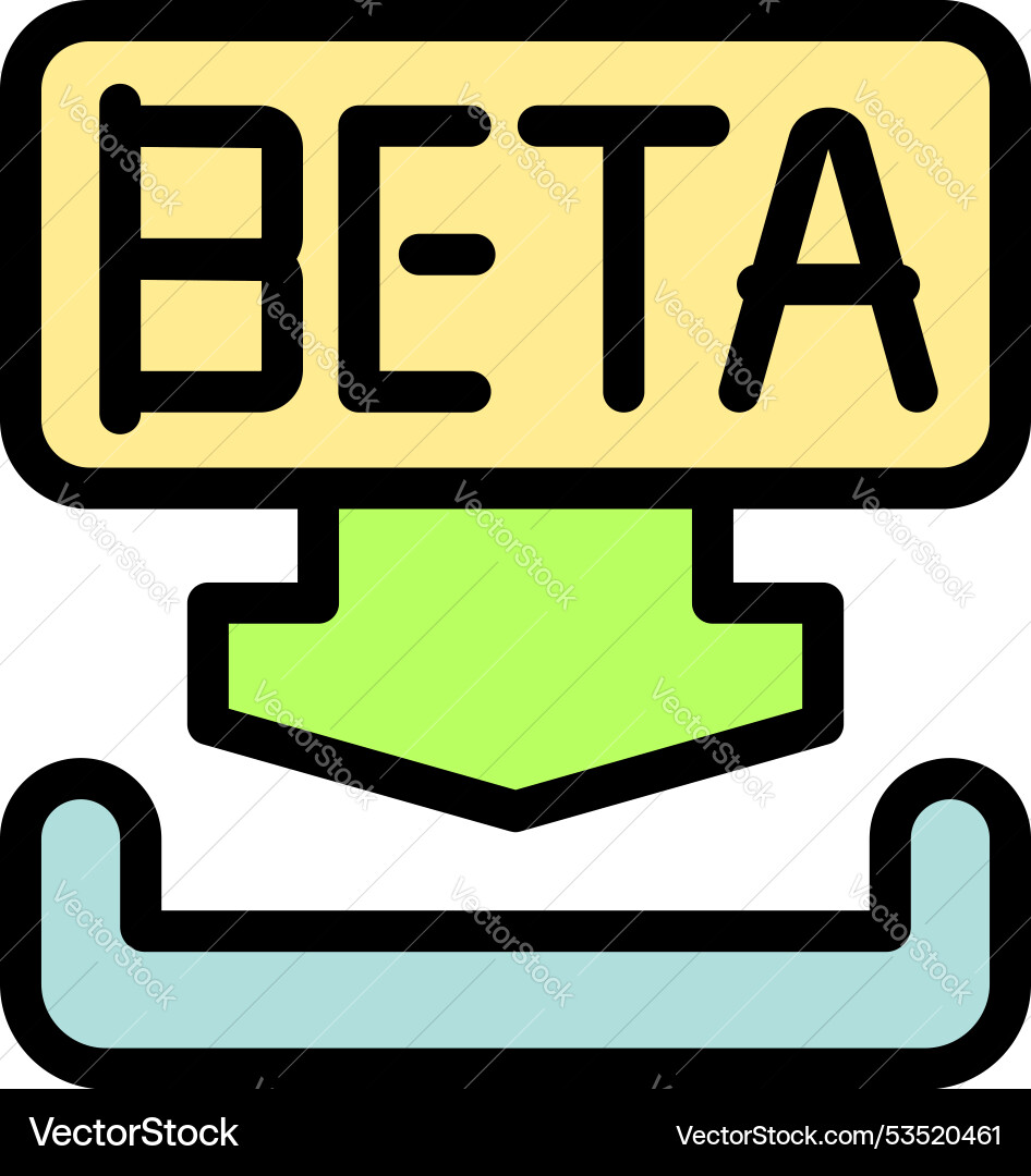 Beta version software downloading with arrow icon Beta version software downloading with arrow icon vector image