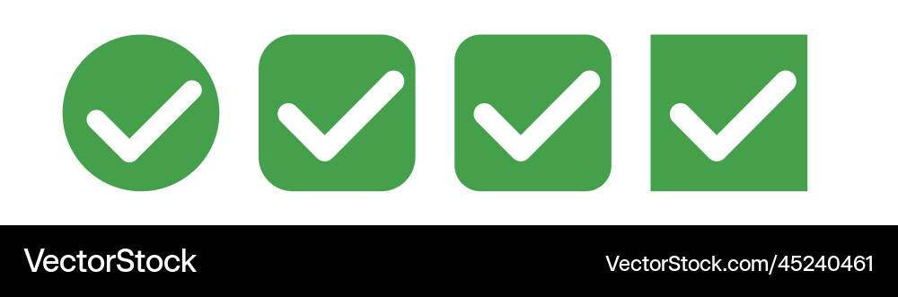 Check box icon set with different rounded corners Vector Image