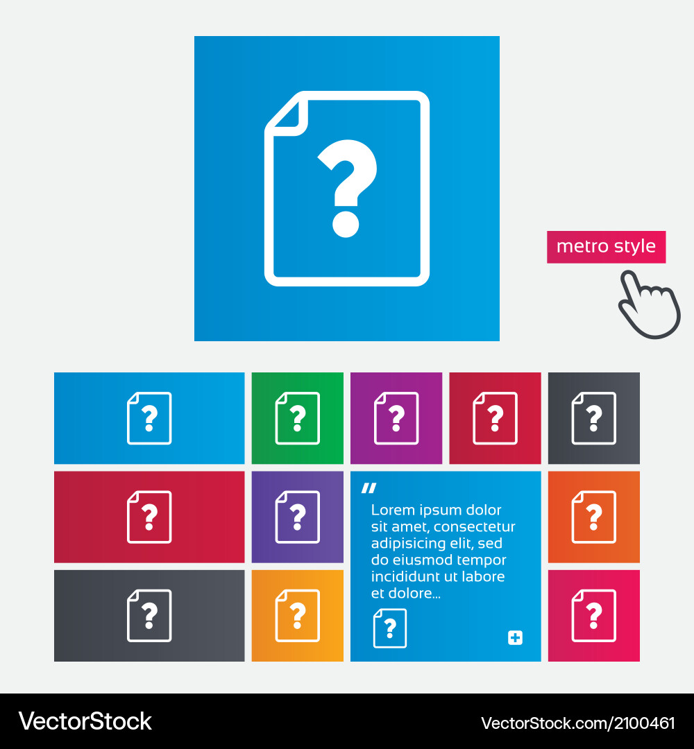 File document help icon question mark symbol Vector Image
