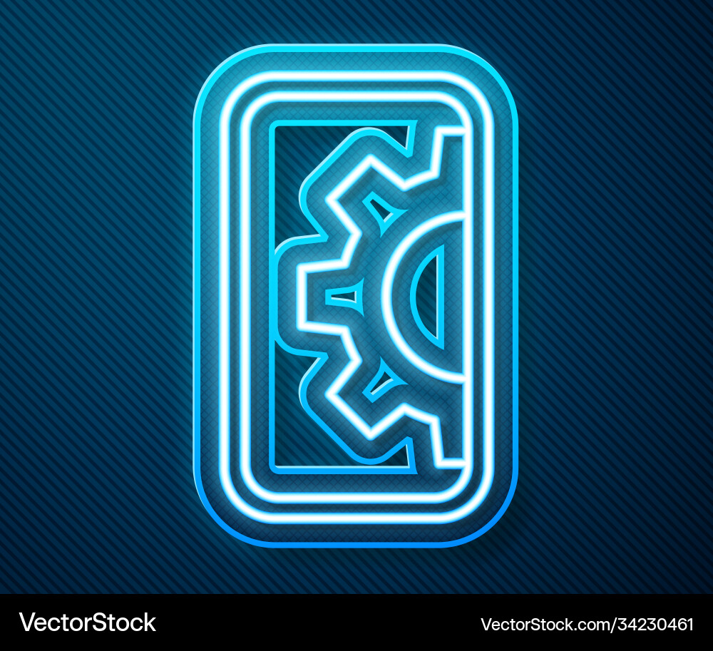 Glowing neon line software web development Glowing neon line software web development vector image
