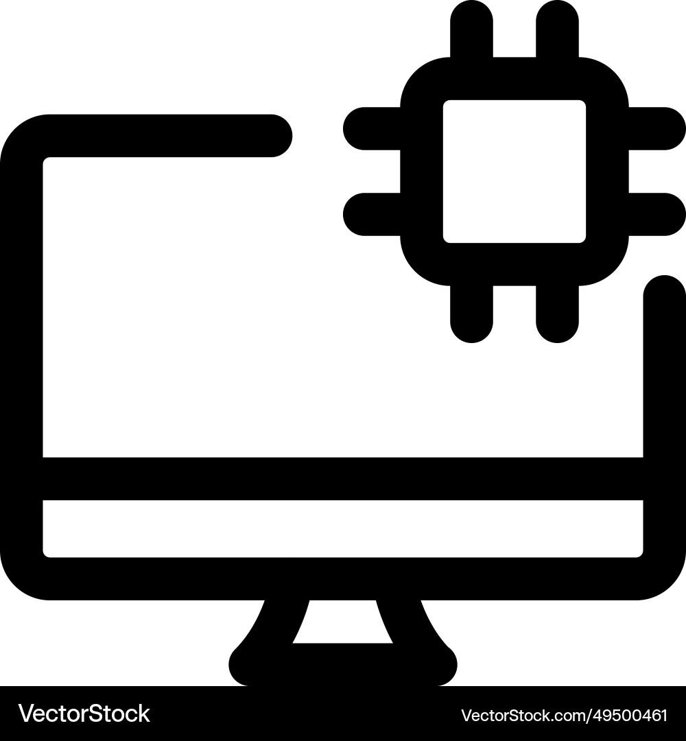Microchip a key component of desktop vector image