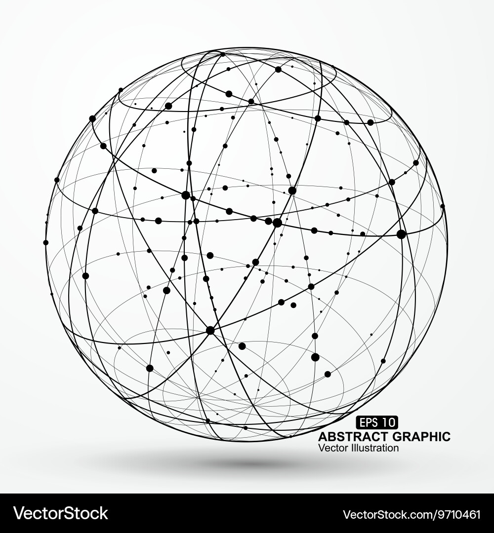 Point and curve constructed the sphere wireframe vector image