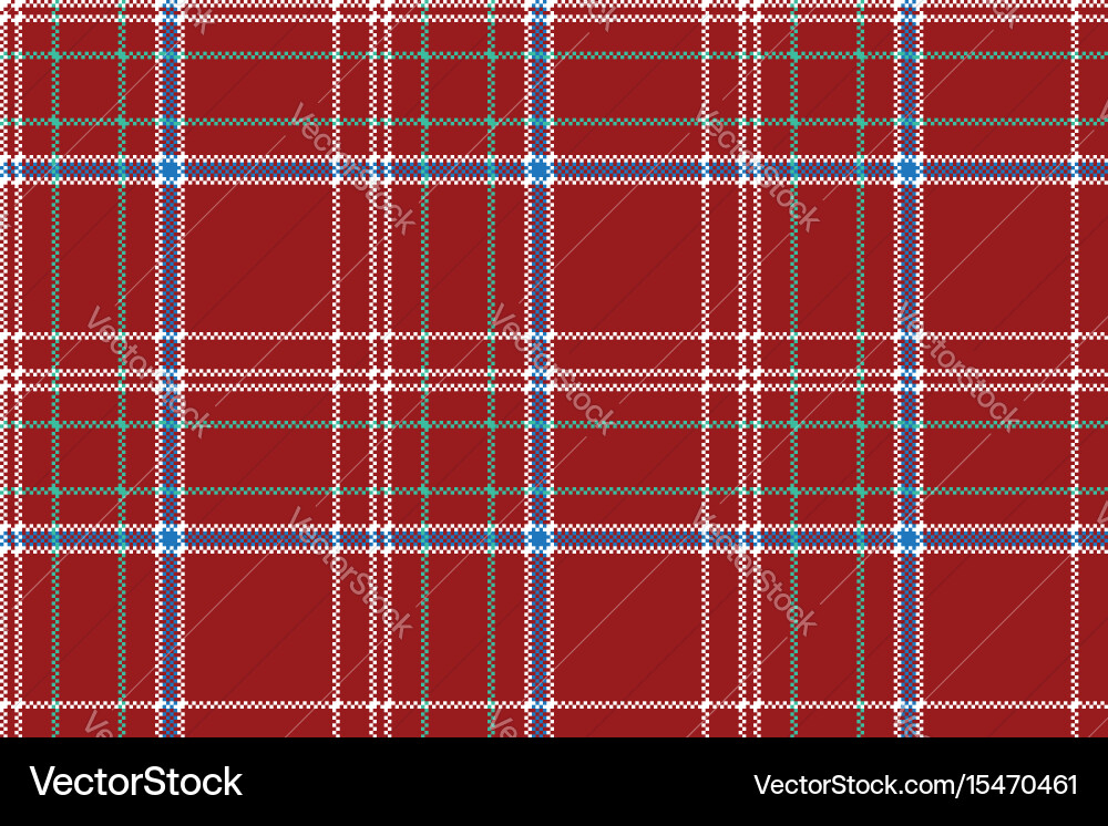 Red pixel seamless pattern check fabric texture vector image