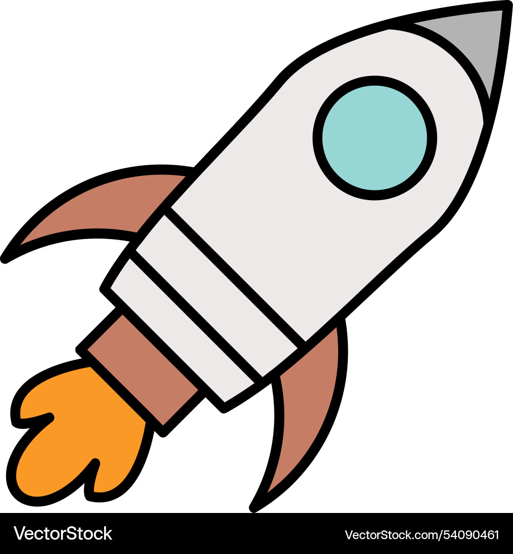 Rocket line filled icon design Vector Image