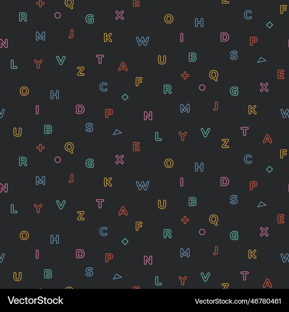 Seamless abstract pattern with alphabet letters Seamless abstract pattern with alphabet letters vector image