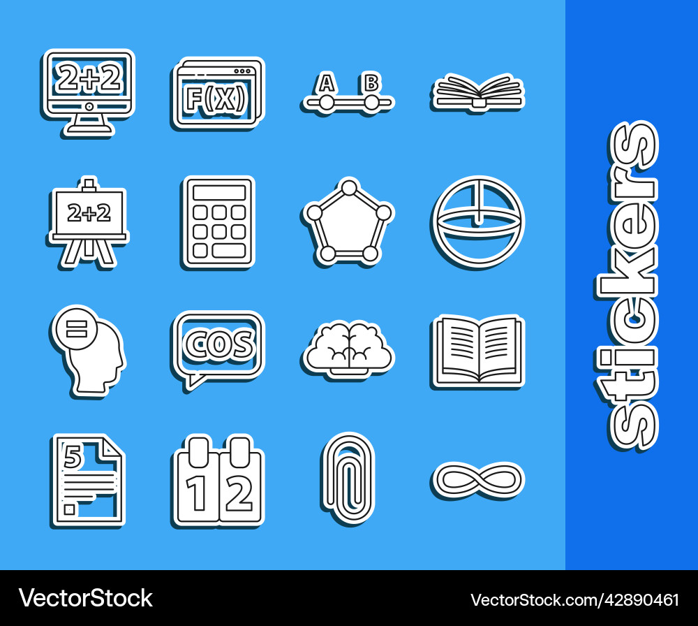 Set line function mathematical symbol equation vector image