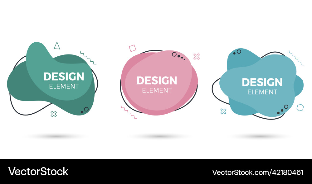 Set of abstract fluid modern graphic element Set of abstract fluid modern graphic element vector image