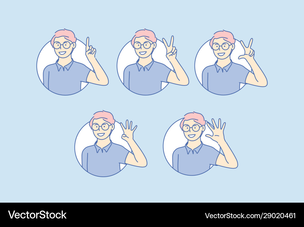 Teaching count basic numbers set vector image