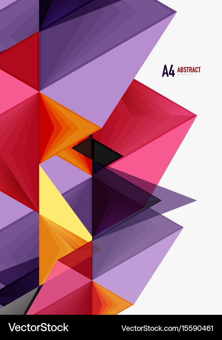 Triangular low poly a4 size geometric vector image
