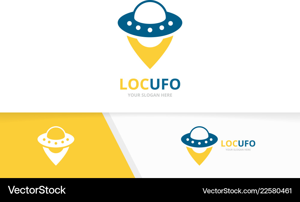 Ufo and map pointer logo combination Vector Image