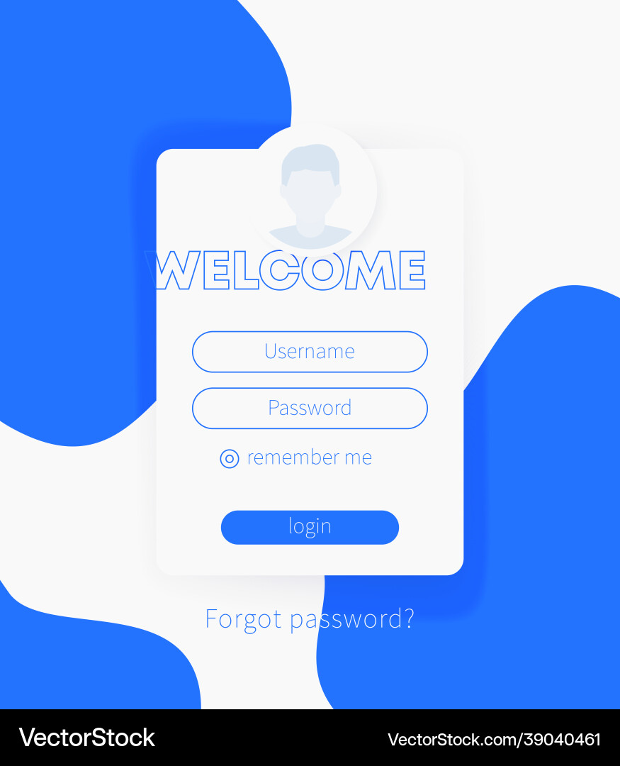User login design web page template Vector Image