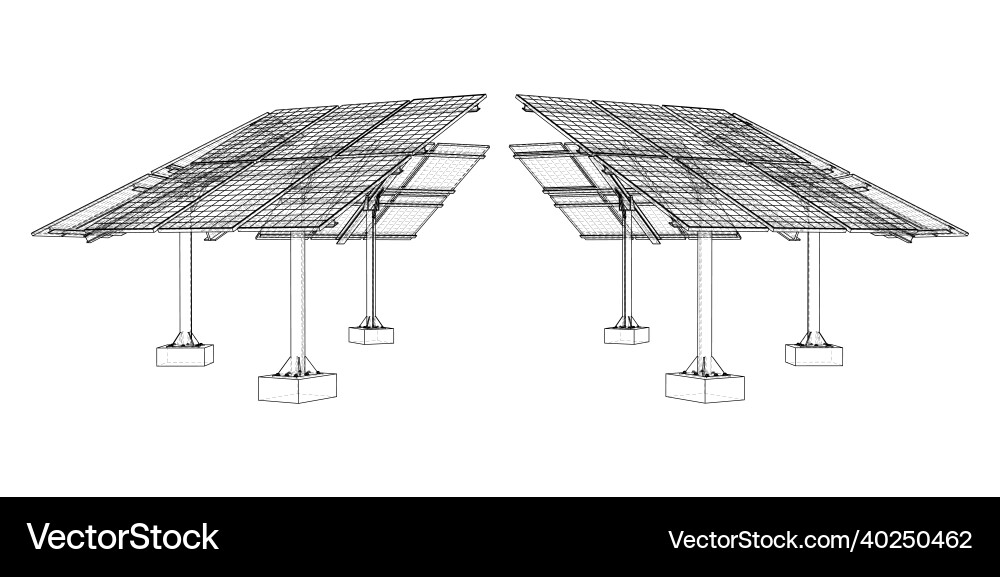3D Solar Panel Rendering vector image