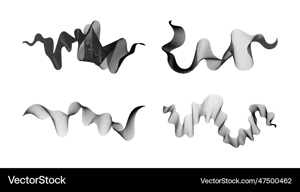 Abstract backdrop with dark wave gradient lines vector image