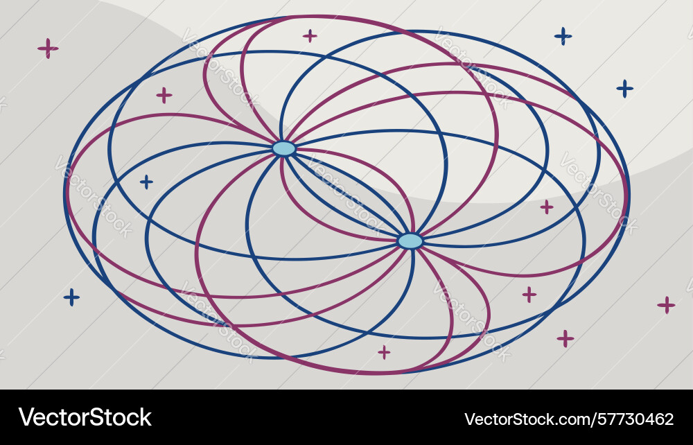 Abstract geometric elliptical pattern design Vector Image