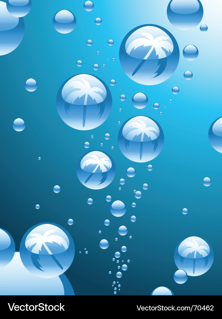 Abstract palm tree bubble background vector image