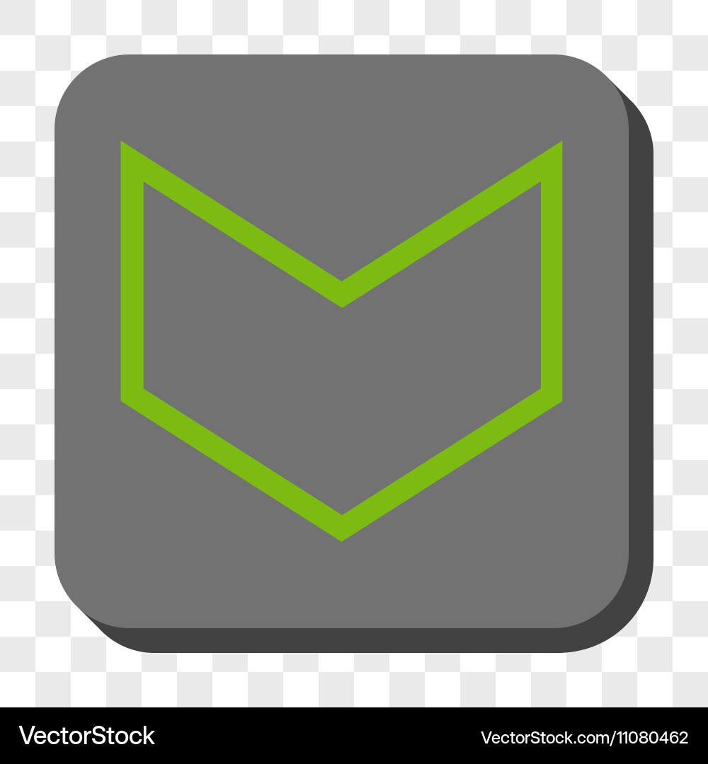 Arrowhead down rounded square button vector image