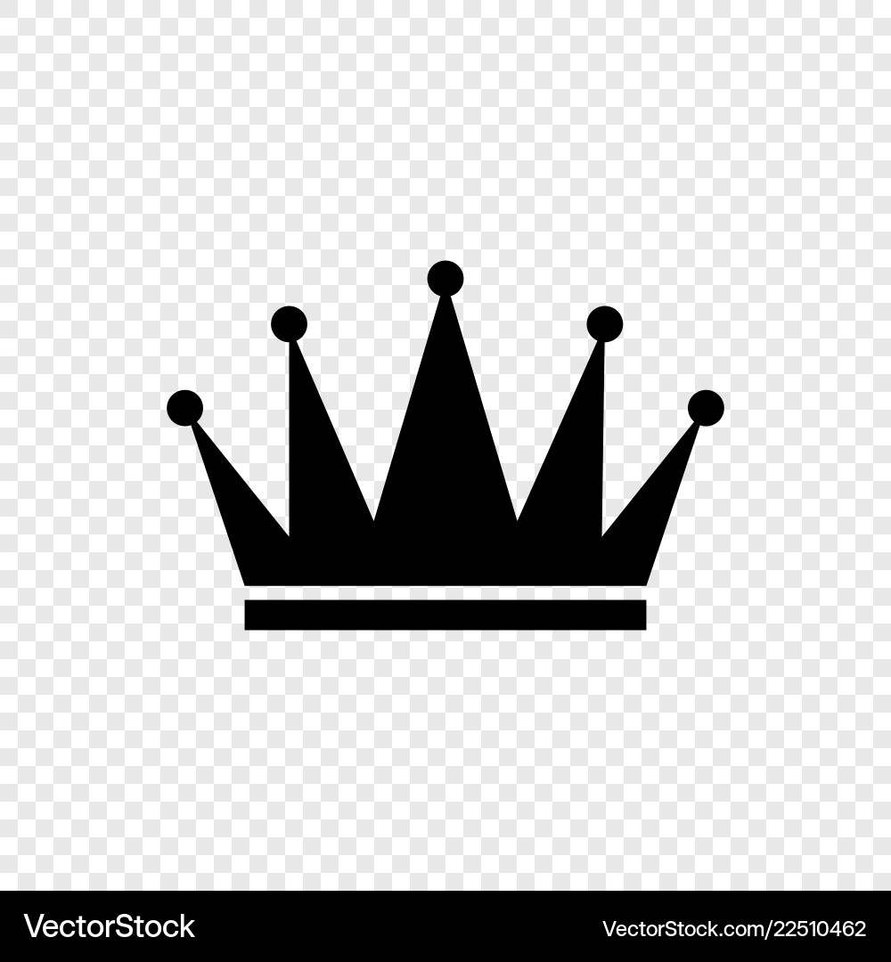 Black crown icon on transparent background Vector Image
