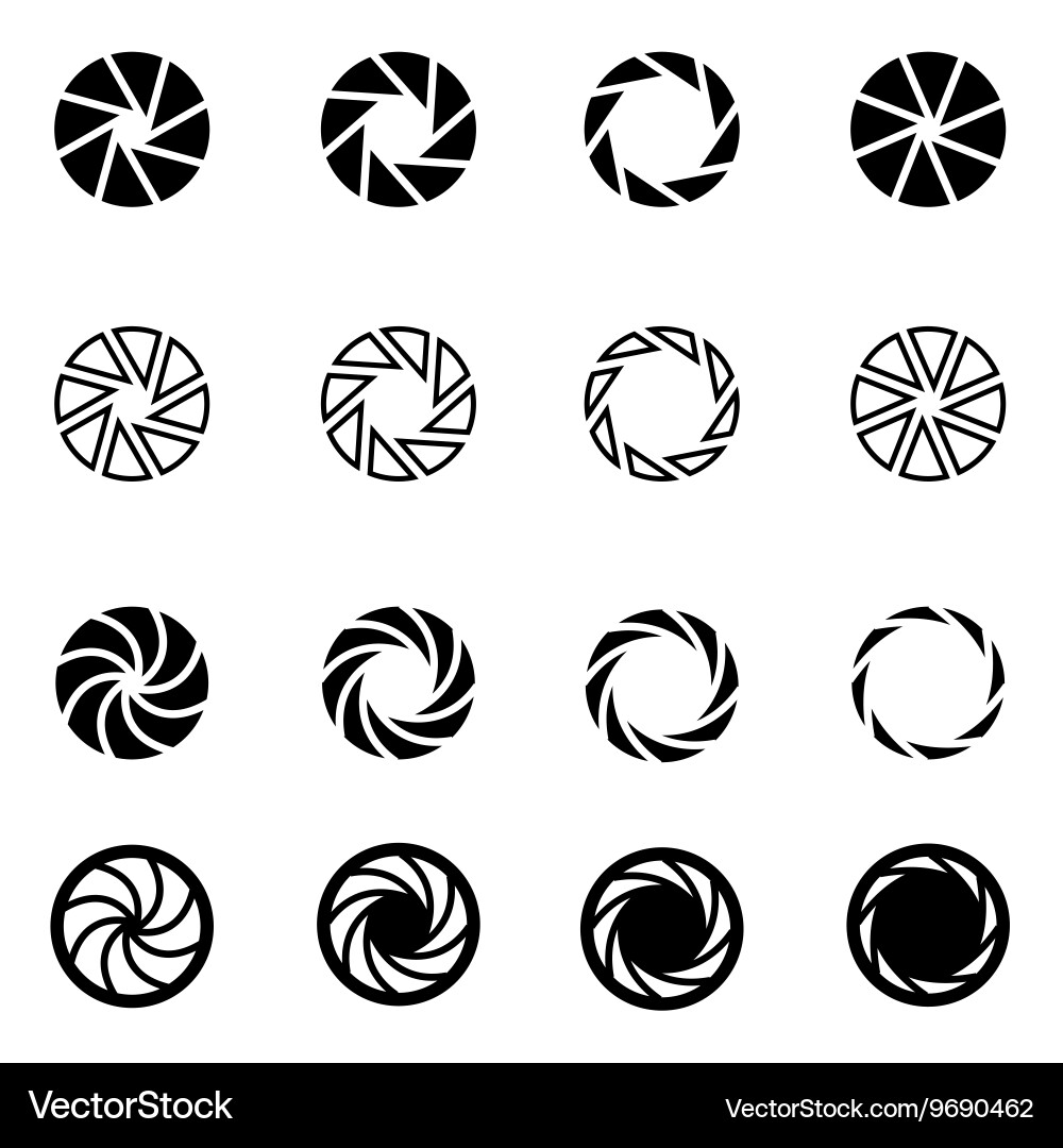 Camera Shutter Icon Set vector image