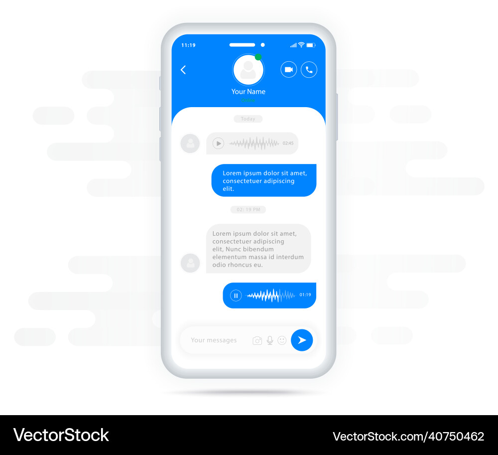 Chat video call ui application design concept Chat video call ui application design concept Vector Image