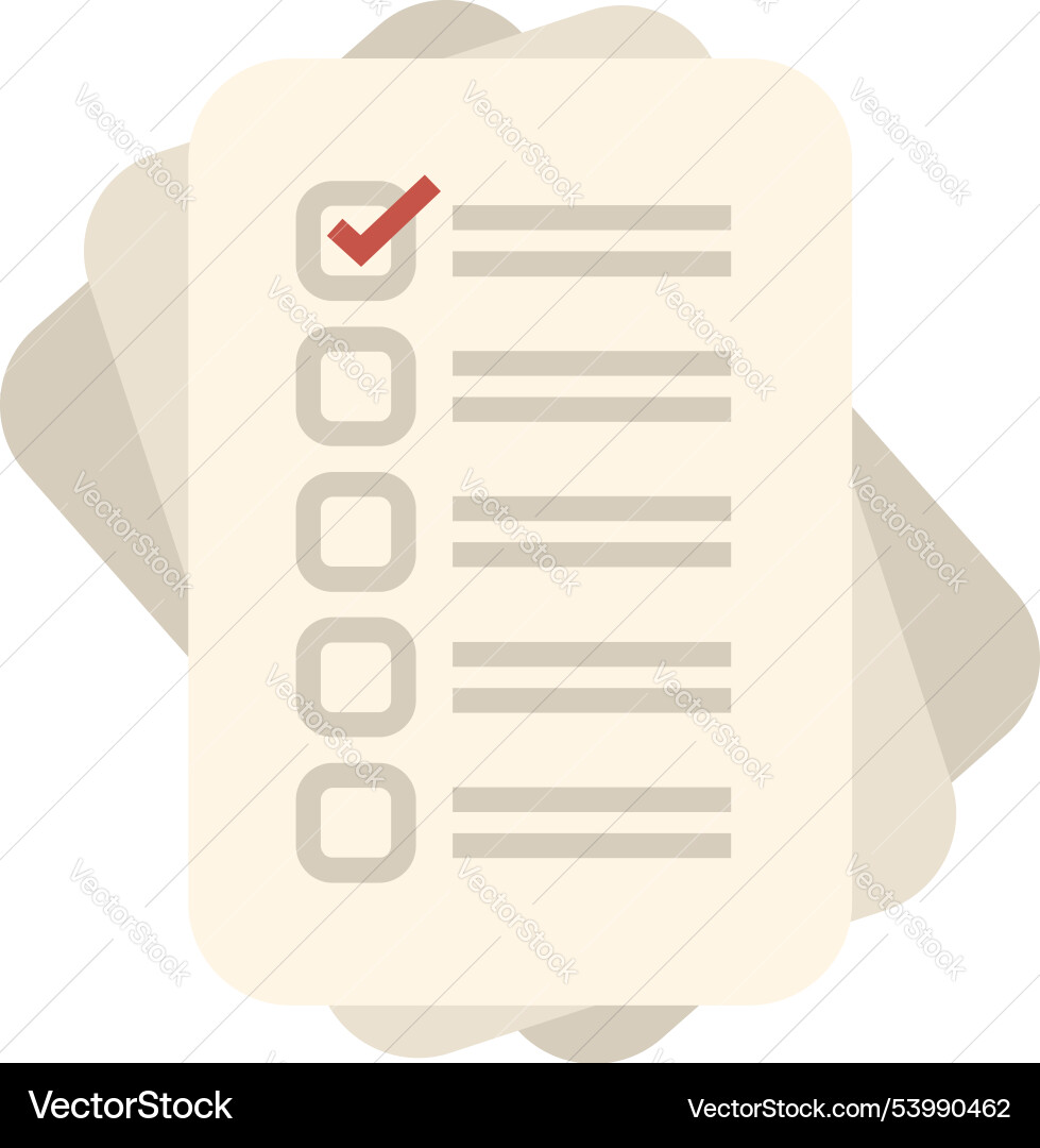 Checklist showing one item completed out of many Checklist showing one item completed out of many vector image