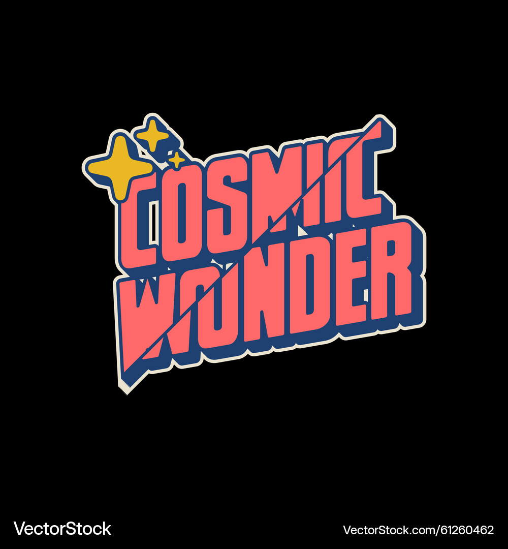 Cosmic Wonder Retro Logo – Royalty-Free Vector | VectorStock