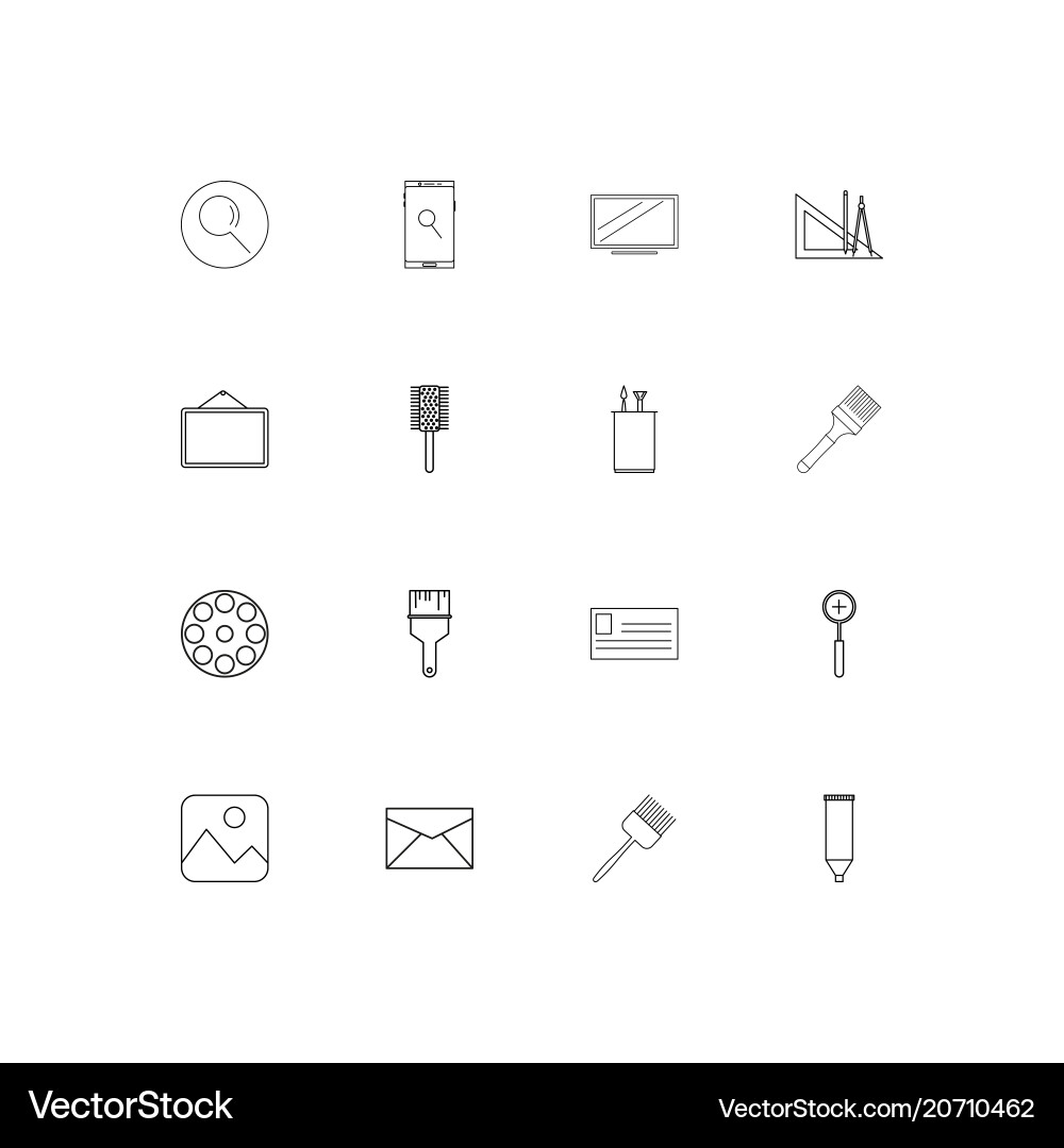 Creative process and design simple linear icons vector image