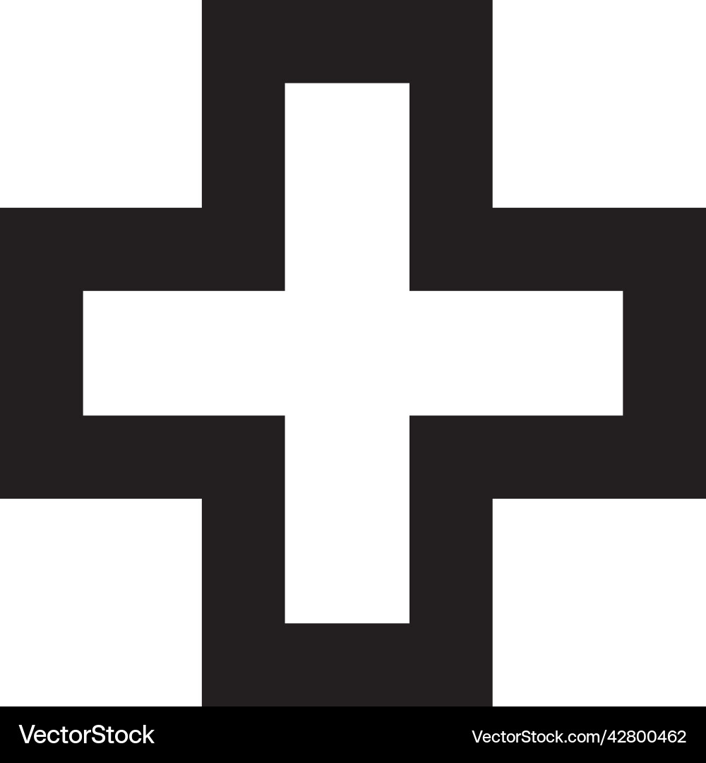 Cross symbol shape icon outline stroke Cross symbol shape icon outline stroke vector image