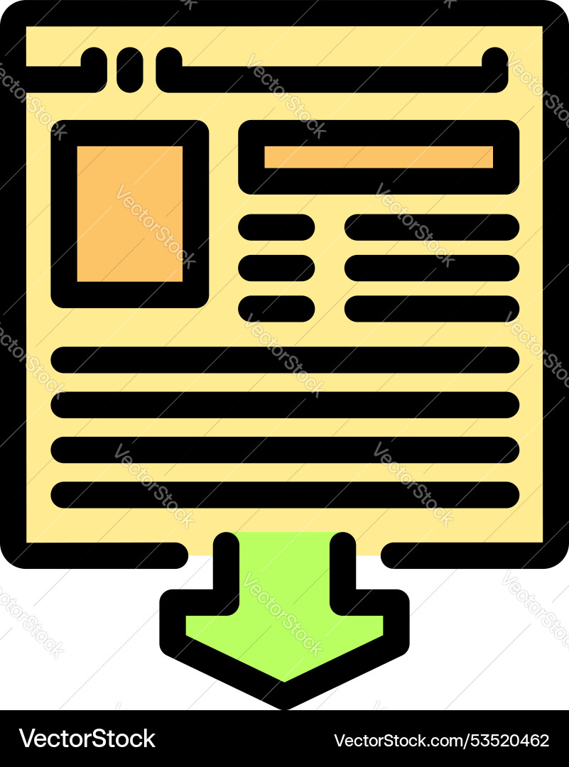 Downloading internet web page with arrow icon Downloading internet web page with arrow icon vector image