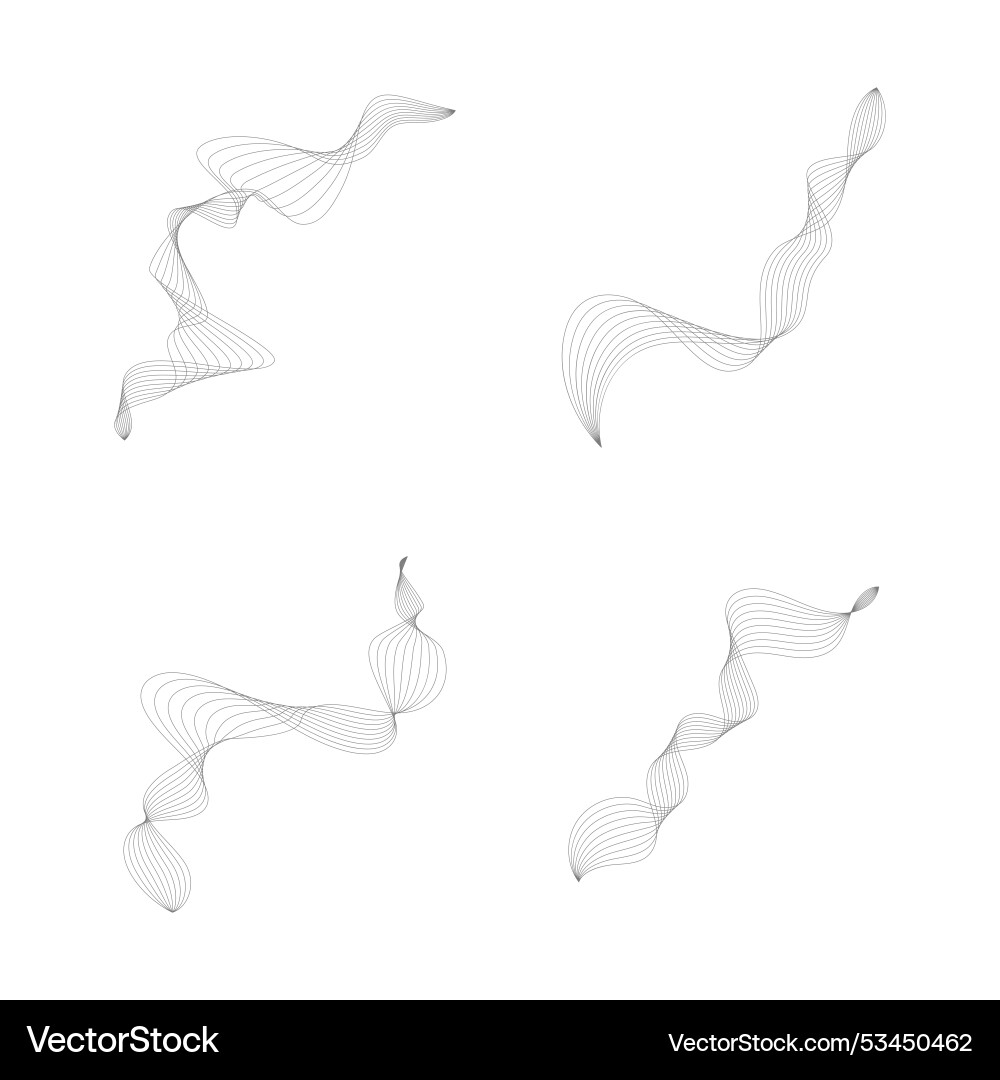 Dynamic curve lines with blend effect isolated Vector Image