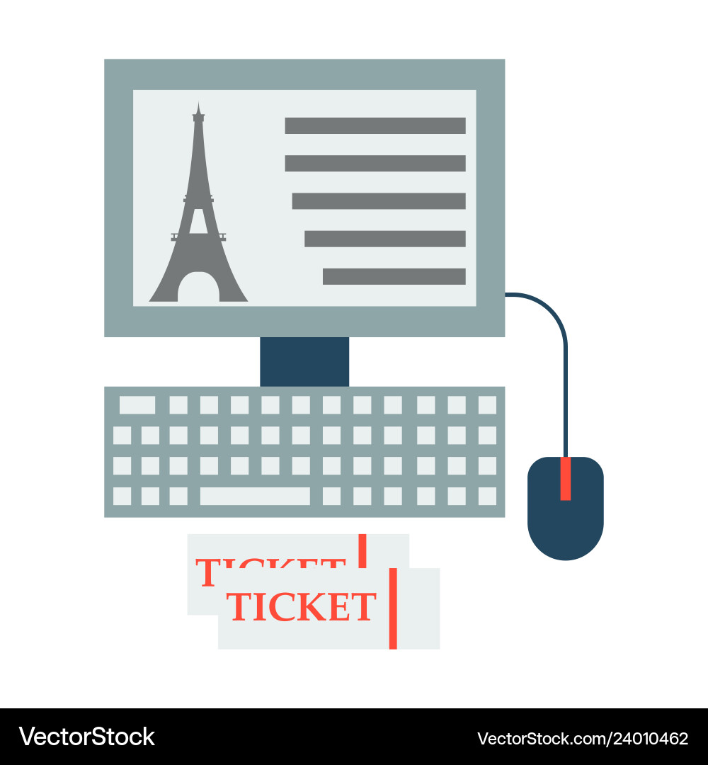 Eiffel tower icon in computer vector image