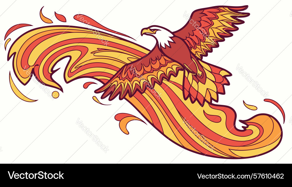 Fiery phoenix abstract burst design generative ai Vector Image