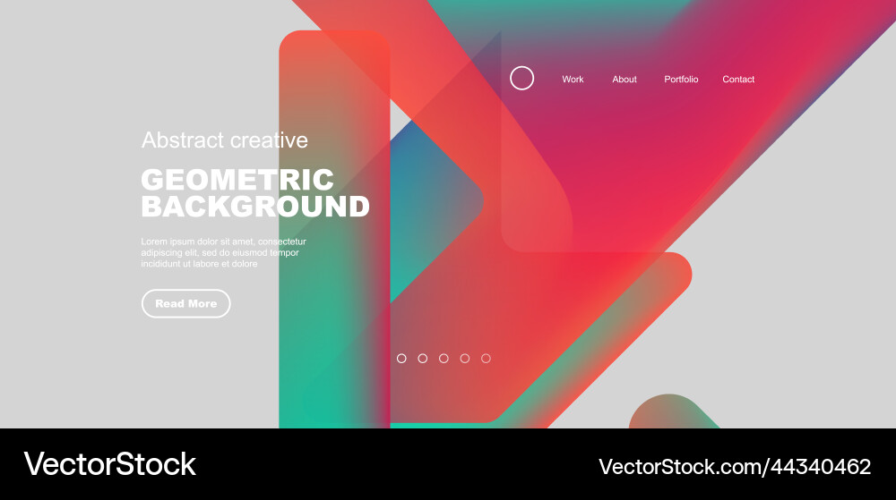 Fluid gradient triangles landing page background vector image